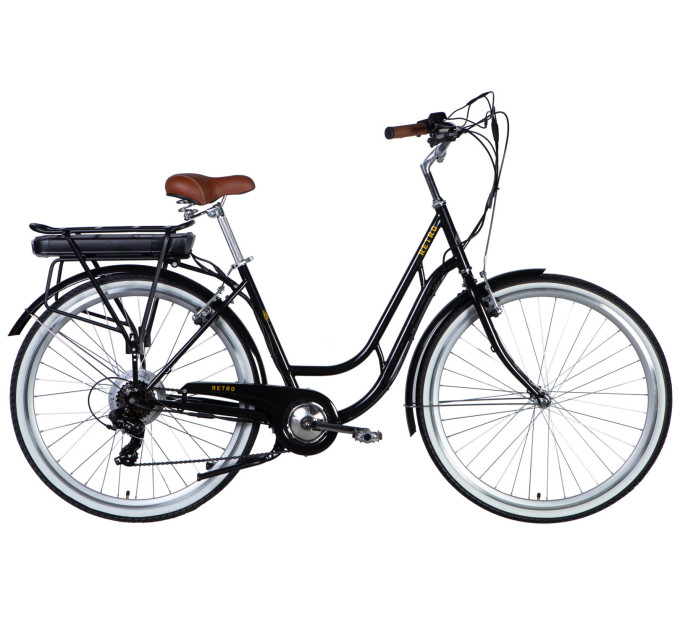 Велосипед с электроприводом 28" ST Dorozhnik eRETRO Vbr FR рама-19" 36B 12.5А*ч 500Вт черный YS 768 2025