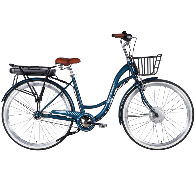Велосипед з електроприводом 28" ST Dorozhnik eAQUAMARINE BH рама-19" 36B 13А*г 500Вт темно-синій з кошиком 2026