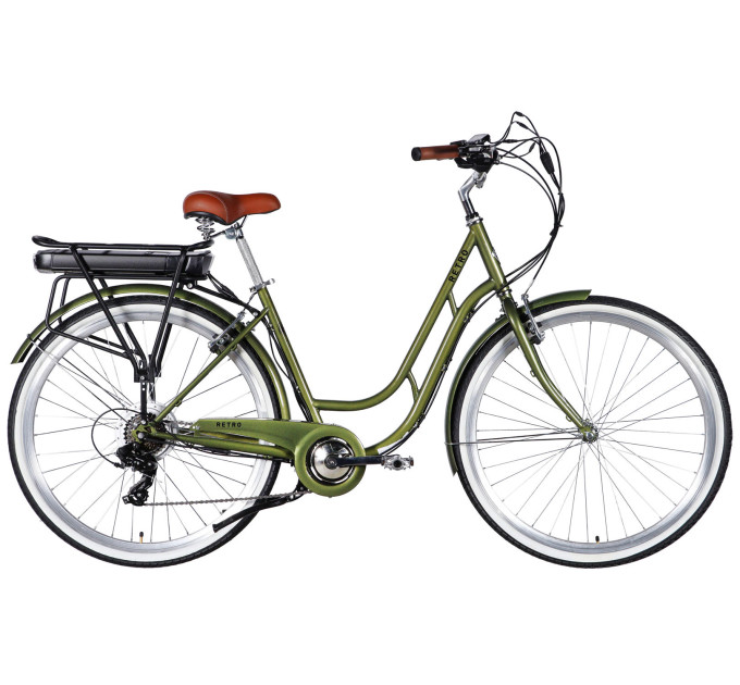 Велосипед с электроприводом 28" ST Dorozhnik eRETRO Vbr FR рама-19" 36B 13А*ч 500Вт темно-зеленый 2026