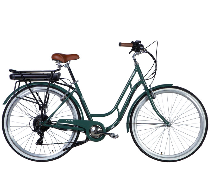 Велосипед с электроприводом 28" ST Dorozhnik eRETRO Vbr FR рама-19" 36B 13А*ч 500Вт зелено-серый 2026