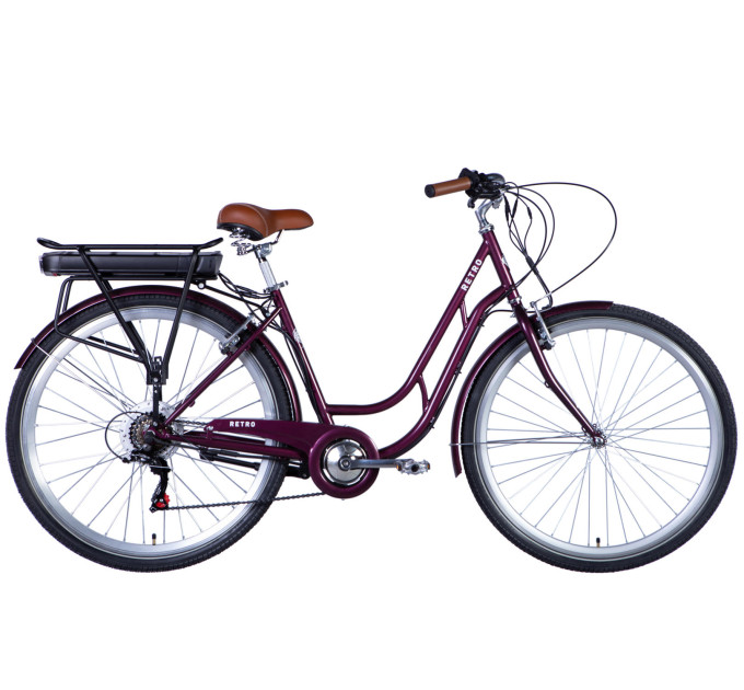Велосипед с электроприводом 28" ST Dorozhnik eRETRO Vbr FR рама-19" 36B 13А*ч 500Вт малиновый 2026