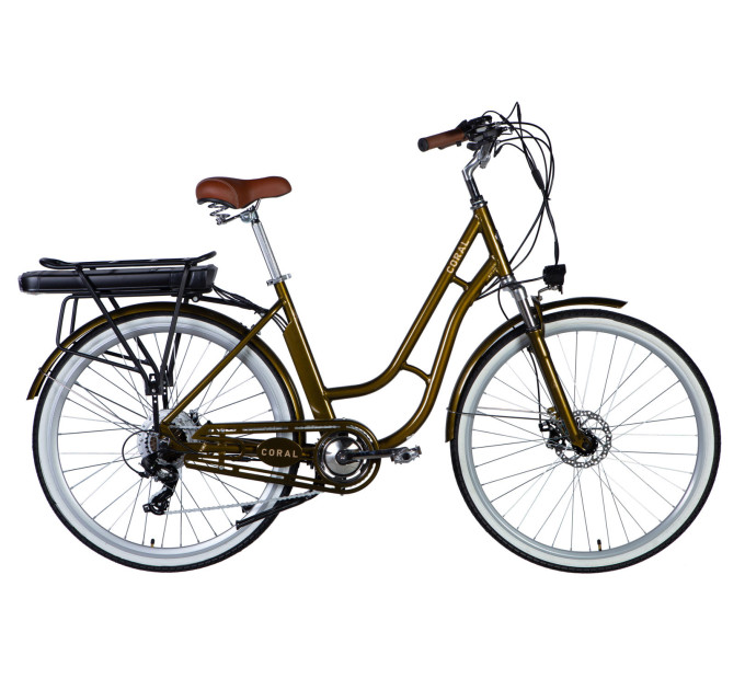 Велосипед с электроприводом 28" AL Dorozhnik eCORAL DD FR рама-19" 48B 13А*ч 500Вт бронзовый 2026