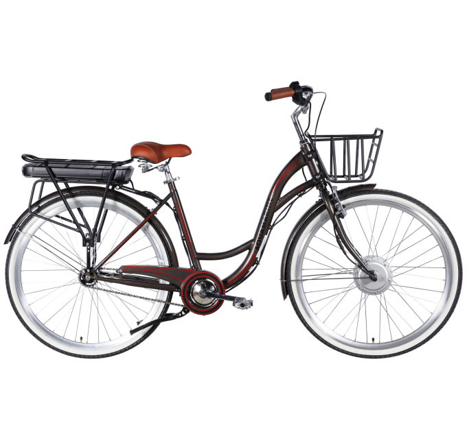 Велосипед с электроприводом 28" ST Dorozhnik eAQUAMARINE BH рама-19" 36B 13А*г 500Вт серый YS 7810 с корзиной 2026