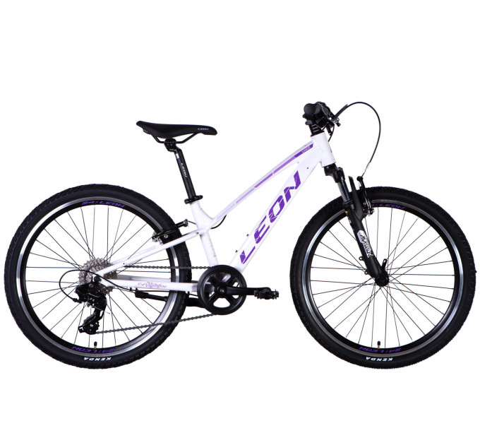 Велосипед AL 24" Leon JUNIOR AM Vbr CS рама-12" белый с сиреневым 2025
