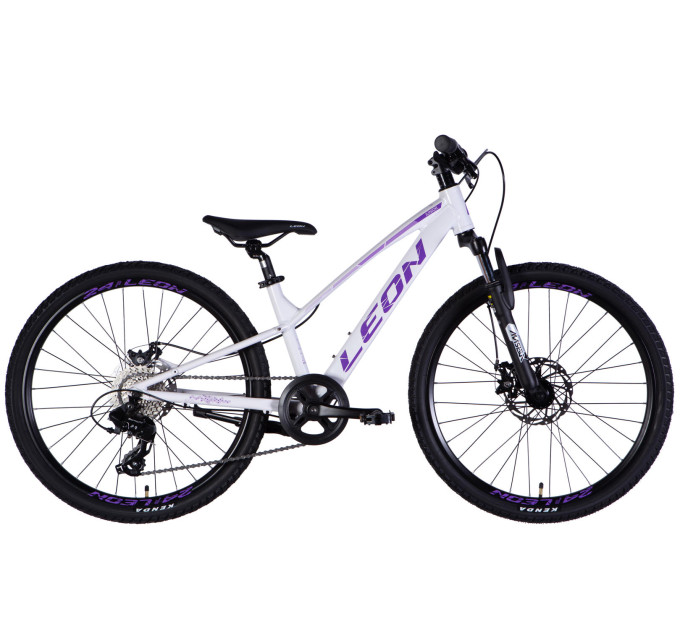 Велосипед AL 24" Leon JUNIOR DD CS рама-12" білий з бузковим 2025