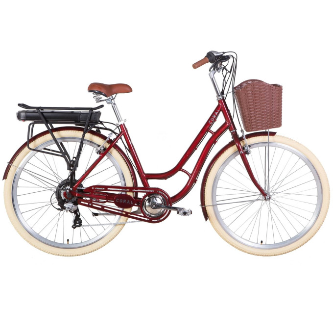 Електровелосипед 28" Dorozhnik CORAL 350Вт 36В редуктор. дисплей, САП, 12.5Ач з крепл.