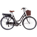 Електровелосипед 28" Dorozhnik CORAL 350Вт 36В редуктор. дисплей, САП, 12.5Ач з крепл. до багажн., 2021 (бордовий)