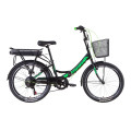 Електровелосипед 24" Formula SMART рама-15" 500Вт 48В редуктор. дисплей, САП, 12.5Ач з кріп. до багажн., чорно-зелений 2021