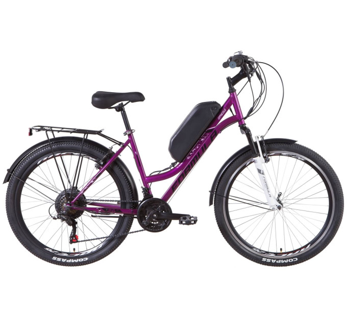 Электровелосипед 26" Formula OMEGA 500Вт 48В редуктор. дисплей, САП, 12.5Ач с крепл. на раму, 2021 (фиолетовый)
