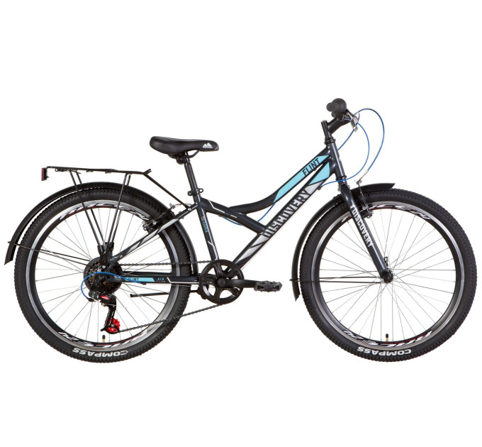 Велосипед 24" Discovery FLINT MC 2021 (черно-синий с серым)