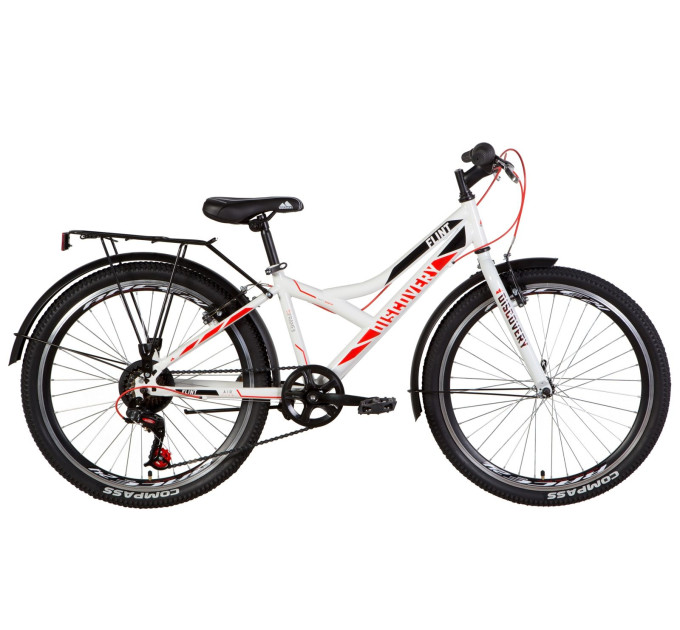 Велосипед 24" Discovery FLINT MC 2021 (біло-чорний з червоним)