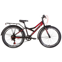 Велосипед 24" Discovery FLINT MC 2021 (черно-красный с серым)