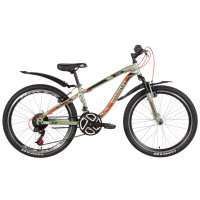 Велосипед 24" Discovery FLINT AM Vbr 2021 (хаки с красным)