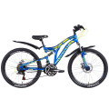 Велосипед 24" Discovery ROCKET DD 2021 (сине-желто-салатовый)