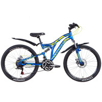 Велосипед 24" Discovery ROCKET DD 2021 (сине-желто-салатовый)