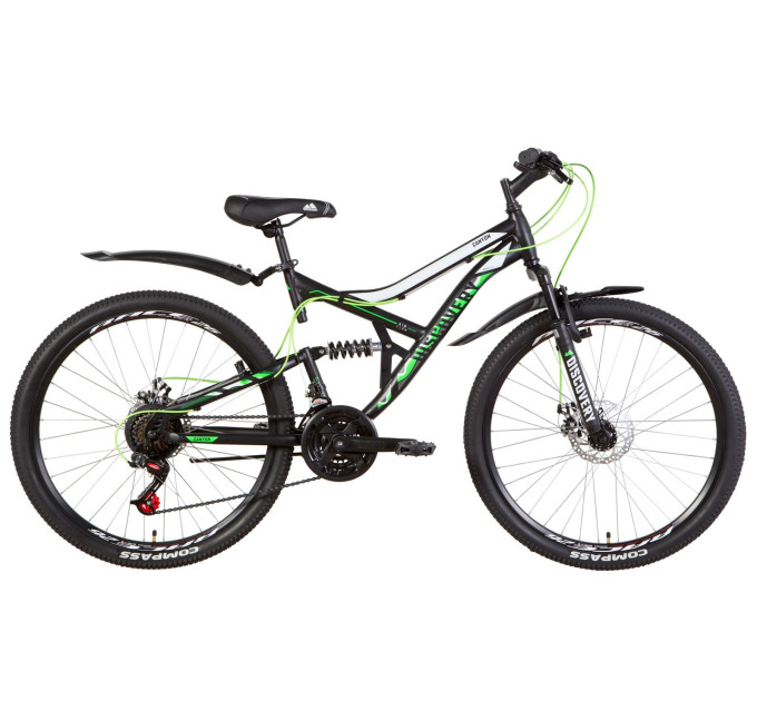 Велосипед 26" Discovery CANYON DD 2021 (черно-зеленый с белым)