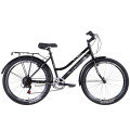 Велосипед 26" Discovery PRESTIGE WOMAN 2021 (черно-белый с серым)
