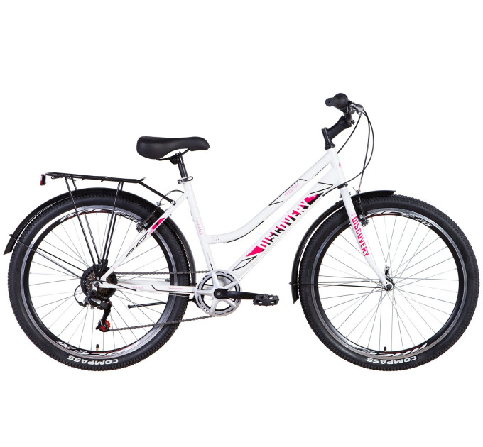 Велосипед 26" Discovery PRESTIGE WOMAN 2021 (біло-фіолетовий з чорним)