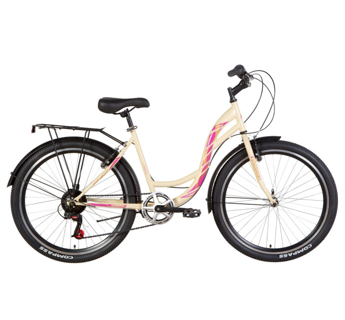 Велосипед 26" Discovery KIWI 2021 (бежевий з бузковим)