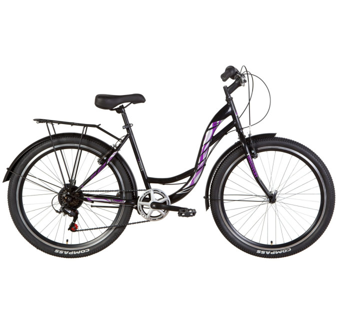 Велосипед 26" Discovery KIWI 2021 (черно-фиолетовый)