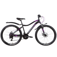Велосипед ST 26" Discovery KELLY AM DD с крылом Pl 2022 (черно-фиолетовый)