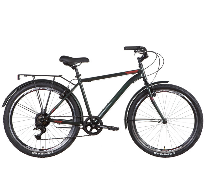 Велосипед ST 26" Discovery PRESTIGE MAN Vbr с багажником зад St, с крылом St 2022 (темно-зеленый)