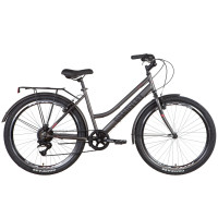 Велосипед ST 26" Discovery PRESTIGE WOMAN Vbr с багажником зад St, с крылом St 2022 (темно-серебристый)