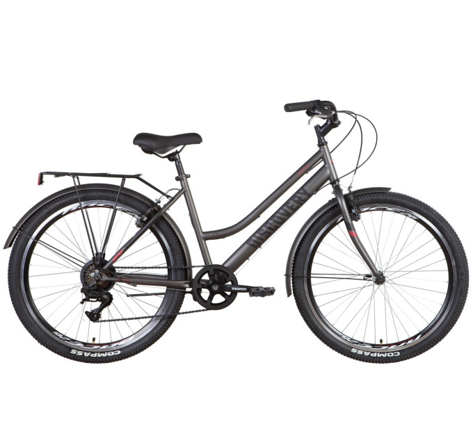 Велосипед ST 26" Discovery PRESTIGE WOMAN Vbr з багажником зад St, з крилом St 2022 (темно-сріблястий)