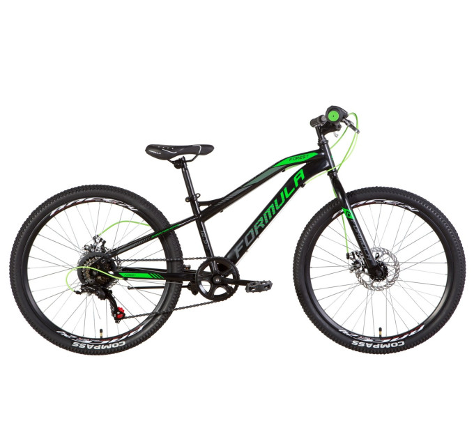 Велосипед 24" Formula FOREST DD 2021 (чорно-зелений із сірим)