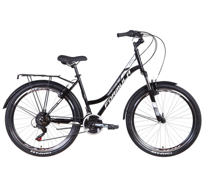 Велосипед ST 26" Formula OMEGA AM Vbr з багажником зад St, з крилом St 2022 (чорно-білий)